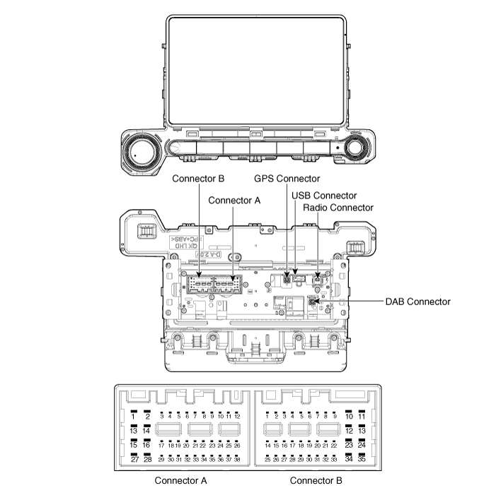 Hyundai Venue. Audio Unit. Components and components location