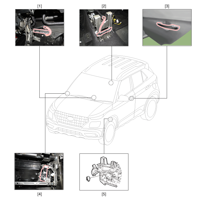 Hyundai Venue. Components and components location