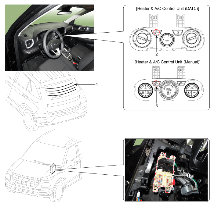 Hyundai Venue. Components and components location