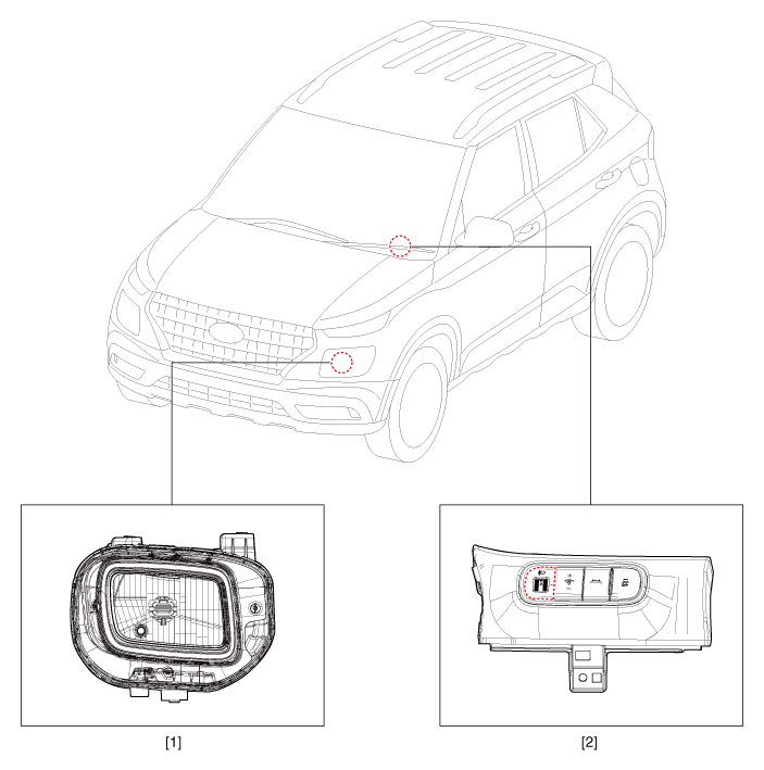 Hyundai Venue. Components and components location