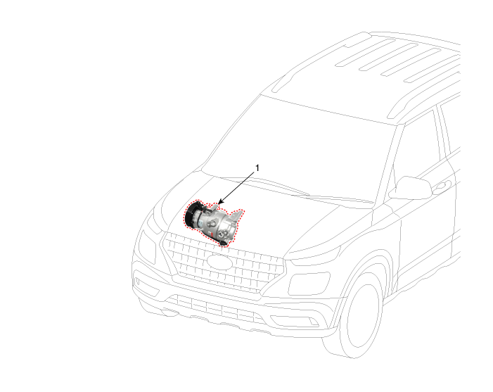 Hyundai Venue. Compressor. Components and components location