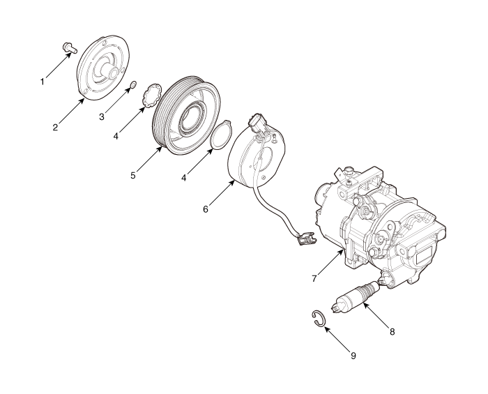 Hyundai Venue. Compressor. Components and components location