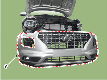 Hyundai Venue. Front Bumper Cover. Repair procedures