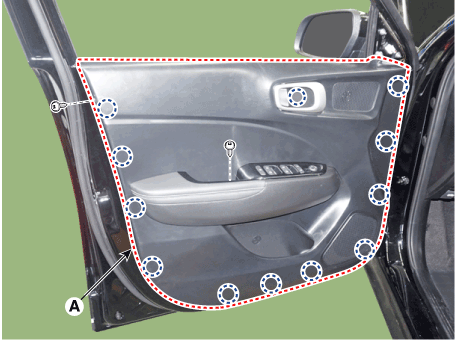 Hyundai Venue. Front Door Trim. Repair procedures