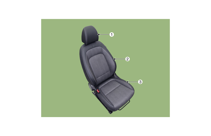 Hyundai Venue. Front Seat Assembly. Components and components location