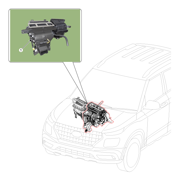 Hyundai Venue. Heater Unit. Components and components location