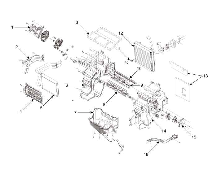 Hyundai Venue. Heater Unit. Components and components location