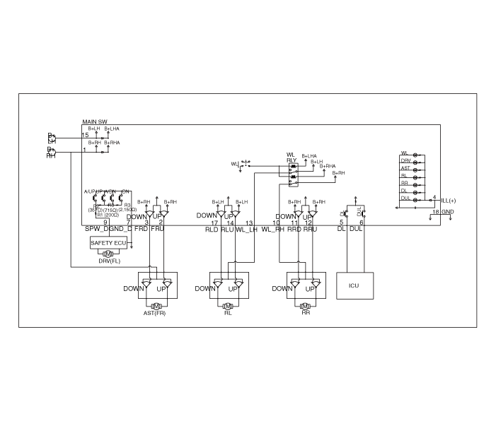 Hyundai Venue. Power Window Switch. Schematic diagrams