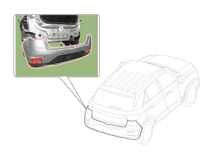 Hyundai Venue. Rear Bumper Cover. Components and components location