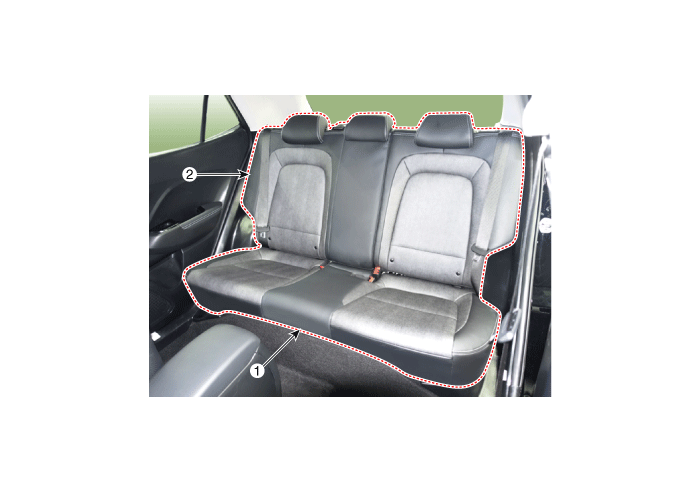 Hyundai Venue. Rear Seat Assembly. Components and components location