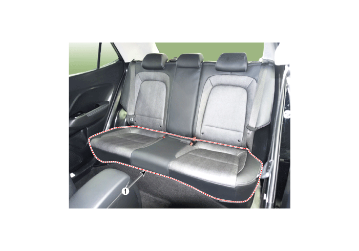 Hyundai Venue. Rear Seat Cushion Cover. Components and components location