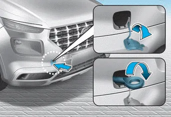 Hyundai Venue. Removable Towing Hook