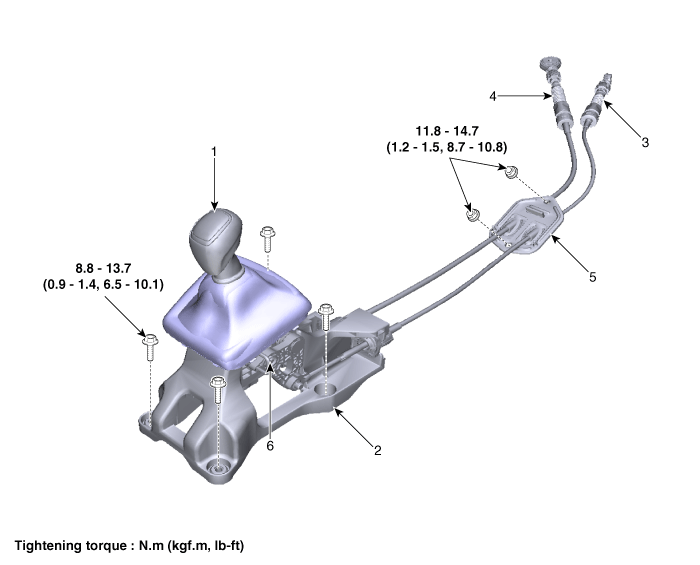 Hyundai Venue. Shift Lever. Components and components location