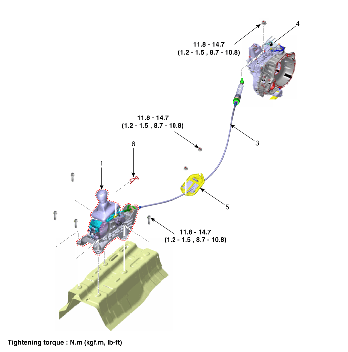 Hyundai Venue. Shift Lever. Components and components location