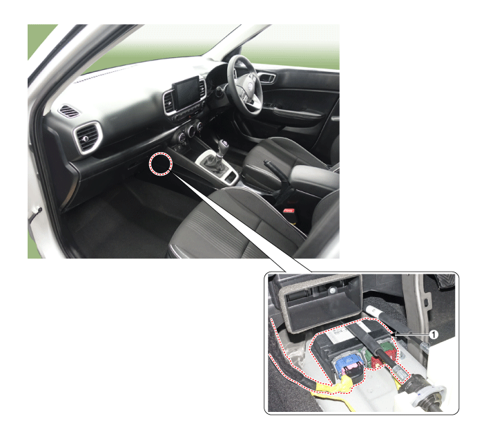 Hyundai Venue. SRS Control Module (SRSCM). Components and components location