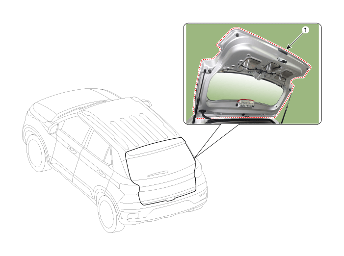 Hyundai Venue. Tail Gate Assembly. Components and components location