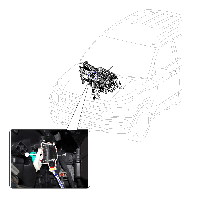 Hyundai Venue. Temperature Control Actuator. Components and components location