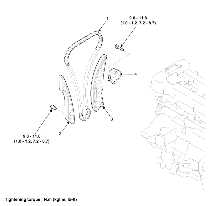 Hyundai Venue. Timing Chain. Components and components location