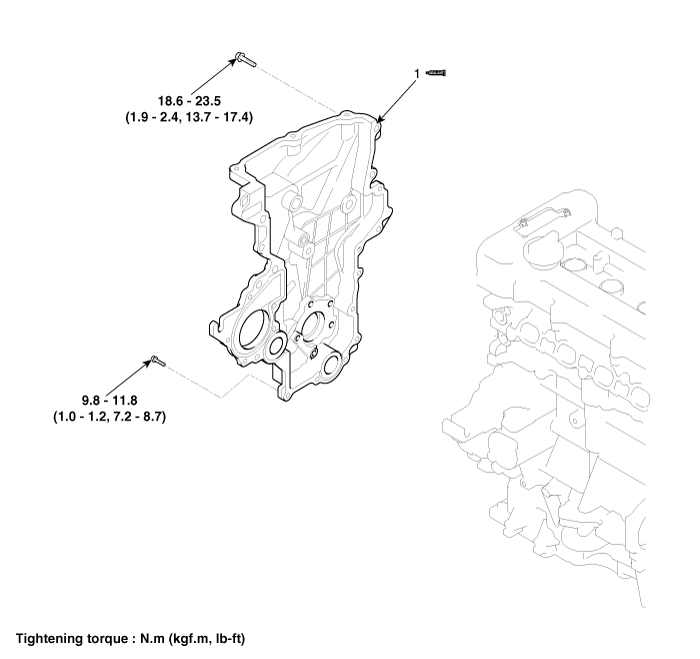 Hyundai Venue. Timing Chain Cover. Components and components location