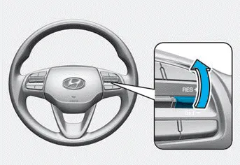 Hyundai Venue. To increase/decrease Cruise Control speed