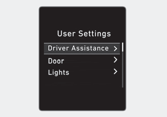 Hyundai Venue. User settings mode