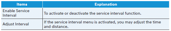 Hyundai Venue. User settings mode