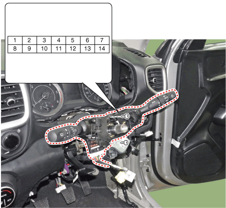 Hyundai Venue. Windshield Wiper-Washer Switch. Repair procedures